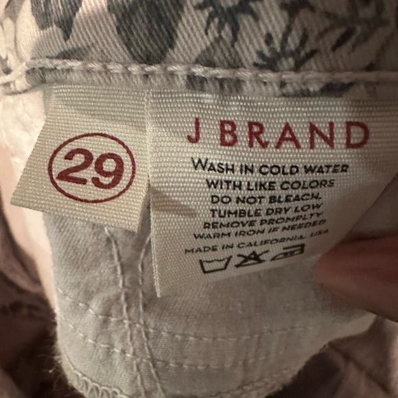 J Brand Floral Print Skinny Jeans Beige Gray Stretch Ankle Cropped Size 29 - Picture 6 of 6
